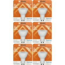 Avarson (6 Adet) Osaka 7W (50W) Beyaz Işık (6500K) GU10 Duylu LED Spot Ampul