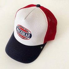 Mackbear Coffee Co. Mackbear Ayarlanabilir Unisex Şapka Koyu Lacivert Beyaz Kırmızı