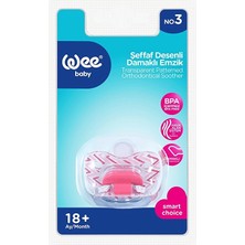 2 Adet Wee Baby Şeffaf Desenli Damaklı Emzik No:3