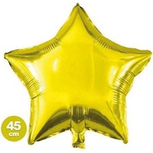 2 Adet Balonevi Folyo Balon Gold Düz Yıldız 45 cm
