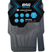 3 Adet Bsg Universal 3D Havuzlu Siyah 5 Parça Tüm Araçlara Uyumlu Paspas