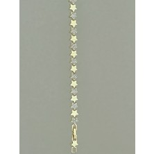 QA Quella Accessories Özel Seri Zirkon Yıldız Sıralı 14K Gold Bileklik 16+2 cm
