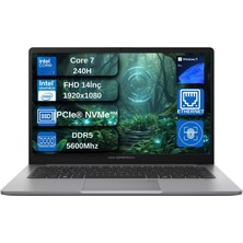 Asus Expertbook P1 P1403CVA Intel® Core™ 7 240H 48GB Ddr5 2tb SSD 14"fhd (1920 x 1080) 300NITS WIN11PRO Taşınabilir Bilgisayar+Mouse Hediyeli  WP1403CVAC716512G0DGNS13