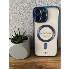 Apple Iphone 13 Promax Lens Korumalı Magsafe Şeffaf Silikon Kılıf