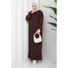 Pamuk Butik Kadın Kolu Ipek Kupra Merserize Triko Elbise -PMK529