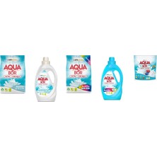 Boron Aquabor Doğal Mineralli 4 kg Beyaz + Sıvı Beyaz  + 4 kg Renkliler + Sıvı Renkliler + Tablet 5 Li Set