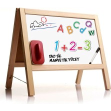 DIYTOY Manyetik Çift Taraflı Masaüstü Ahşap Yazı Tahtası (2 Adet)