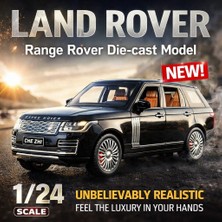 Aksoy Toys Range Rover Sport Diecast Metal Araba Kapıları-Kaput-Bagaj Açılır Işıklı Model Araba Siyah Renk