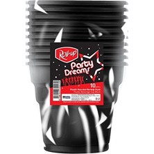 4 Adet Roll-Up Party Dreams Bardak Siyah 10'lu