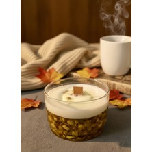 Piccomino Doğal Papatya Esintili Soya Mumu - Ahşap Fitilli ve Cam Kasede Estetik Ev Hediyesi