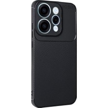 Adige Oppo Reno 15 F Kılıf Negro Karbon Desen Silikon + Ekran Koruyucu