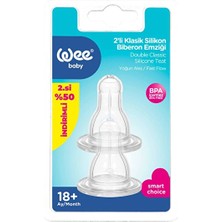 4 Adet Wee Baby Silikon Biberon Emziği Yoğun Akış 2'li 18+ 378