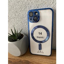 Apple Iphone 14 Lens Korumalı Magsafe Şeffaf Silikon Kılıf