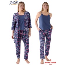 Pierre Cardin Kadın 3'lü Sabahlıklı Takım- Lacivert