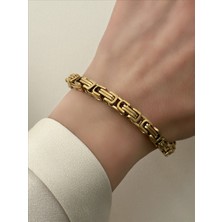 QA Quella Accessories Çelik Kalın Figaro  Unisex Gold Zincir Bileklik 20 cm