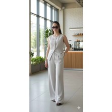 Flaubert -Kadin Bej Pantolon Yelek Ikili Takım