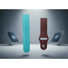 bbtech 22MM Pimli Taraftar Silikon Akıllı Saat Kordonu | Android Smrtwatch Uyumlu | Yumuşak Spor Kayış | Universal 22 mm