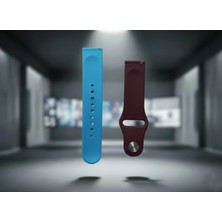 bbtech 18MM Pimli Silikon Akıllı Saat Kordonu | Android Smrtwatch Uyumlu | Yumuşak Spor Kayış | Universal 18 mm