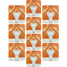 Avarson (10 Adet) Osaka 7W (50W) Beyaz Işık (6500K) GU10 Duylu LED Spot Ampul