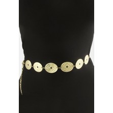 Zero Land Gld-Spt- Oval Metal Zincir Kemer - Sarı