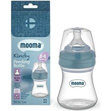 Mooma Kindy Biberon 150 ml 0-6 Ay Yavaş Akış Pastel Mavi (5 Adet)