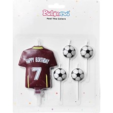 3 Adet Balonevi Futbol Temalı Mum Seti