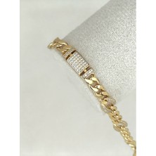 QA Quella Accessories Xuping Ortası Zirkon Taş 14 Ayar Altın Kaplama Gurmet Gold Bileklik 16+2