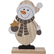 4 Adet Eq Deco Ahşap Kardan Adam Süs 13,5X5X21 cm