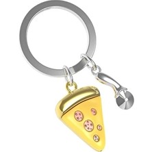 2 Adet Metalmorphose Pizza Anahtarlık Gold-Gümüş MTM323-01