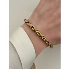 QA Quella Accessories Çelik Ince Figaro  Unisex Gold Zincir Bileklik 21 cm