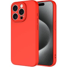 Ve Kırmızı iPhone 15 Pro ile Uyumlu Rose Serisi Kamera Korumalı Silikon Kılıf