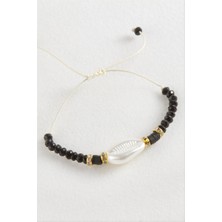 Zero Land Gld-Spt- Inci Fimo Boncuk Kristal Makrome Ip Bileklik - Turuncu