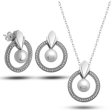 Supertrend Gümüş Inci Çember Kadın Set