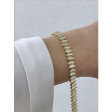 QA Quella Accessories Xuping Mozaik Parçalı 14 Ayar Altın Kaplama Gold Bileklik 17+2 cm