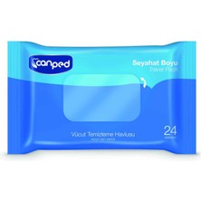 Canped Vücut Temizleme Havlusu Seyahat Paketi 14 x 20 cm 24'lü 3 Adet