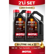 Motorx Motul 8100 X-Clean Efe 5W30 Motor Yağı 4l X2 (8 Litre) 2025 Üretim Tam Sentetik Dexos2 C2/c3