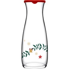 Paşabahçe Kokina Desen Kırmızı Kapaklı Karaf Tekli 4 Adet