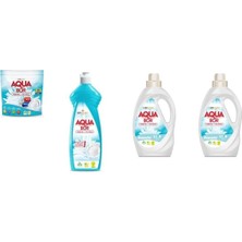 Aquabor Doğal Mineralli Tablet + Elde Bulaşık + Sıvı Beyaz + Sıvı Beyaz  4 Lü Set