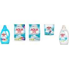 Aquabor Doğal Mineralli Sıvı Renkliler + 4 kg Renkliler + 4 kg Beyaz + Tablet + Sıvı Beyaz  5 Li Set