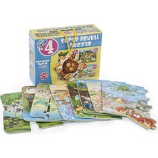 DIYTOY Dıy Toy Hayvanlar Süper Renkli Puzzle 4ü 1 Kutuda (3 Adet)