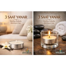Mumline Evcikuş Vanilya Kokulu Tealight Mum 4’lü – 3 Saat Yanma Süresi – Dekoratif & Ortam Kokusu