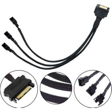 RADION CA-4565 Sata Power To Fan Çevirici 3 Port Y Pin Pwm Çoklayıcı Splitter Fan Kablosu
