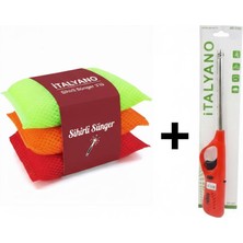 İtalyano Italyano Sihirli Sünger 3’lü Paket + Mutfak Çakmağı Seti