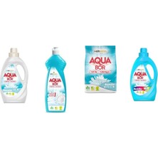 Boron Aquabor Doğal Mineralli Sıvı Beyaz  + Elde Bulaşık + 4 kg Beyaz + Sıvı Renkliler 4 Lü Set