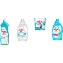 Boron Aquabor Doğal Mineralli Elde Bulaşık + Sıvı Beyaz + Tablet + Sıvı Renkliler 4 Lü Set
