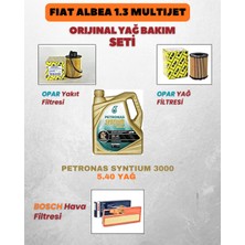 Fiat Albea 1.3 Multijet Yağ Bakım Seti | Petronas 5W-40 Motor Yağı  + Opar Filtreler + Bosch Hava Filtresi (Bakım Kartı Hediyeli Orijinal Bakım Seti)