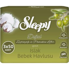 Sleepy Zeytinyağlı Bebek Islak Mendil 3X50 Adet (3 Adet)