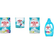 Aquabor Doğal Mineralli 4 kg Renkliler + Tablet + 4 kg Beyaz + Sıvı Renkliler 4 Lü Set