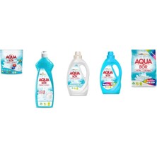 Boron Aquabor Doğal Mineralli Tablet + Elde Bulaşık + Sıvı Beyaz  + Sıvı Renkliler + 4 kg Renkliler 5 Li Set