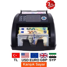 AlGeliyo Mix Pro Tl Usd Eur Gbp Sry Karışık Sayan Profesyonel Para Sayma Makinesi Çoklu Döviz Sayar Sahte Yakalar